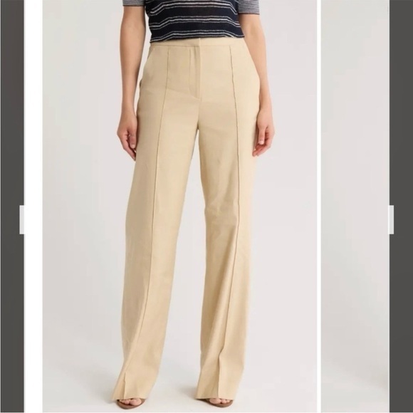 Veronica Beard Pants - Veronica Beard Cruz Pintuck Linen Blend Pants in Stone Khaki Size 2